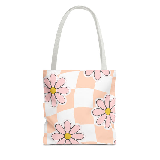 Groovy Floral Tote Bag — Retro Beach & Market Everyday Carry