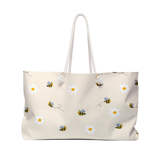 Bee & Daisies Weekender Bag — Floral Travel Tote