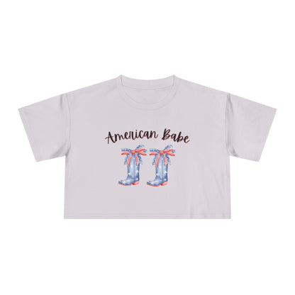 American Cutie Crop Tee — Women's Cowgirl Boots Graphic
