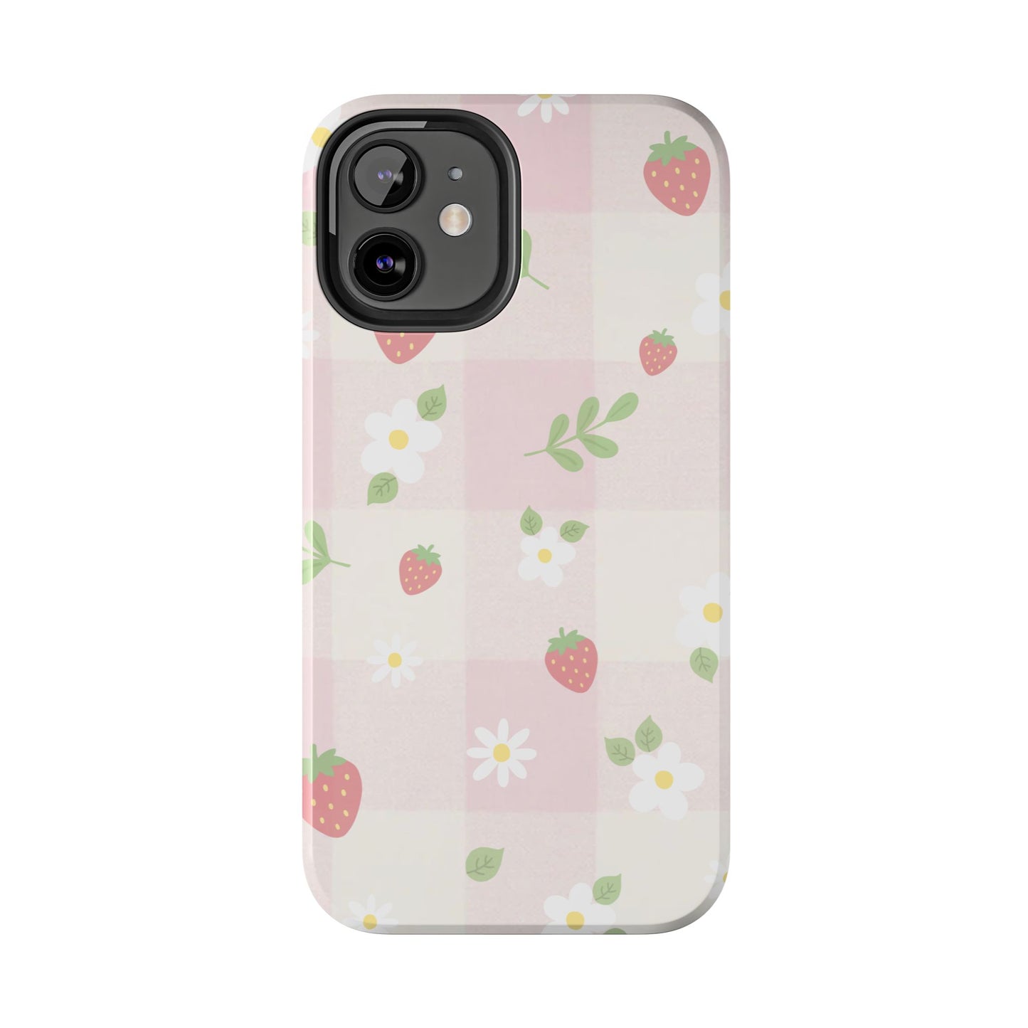 Strawberries & Flowers Tough Phone Case — Floral Fruit Protective Cover