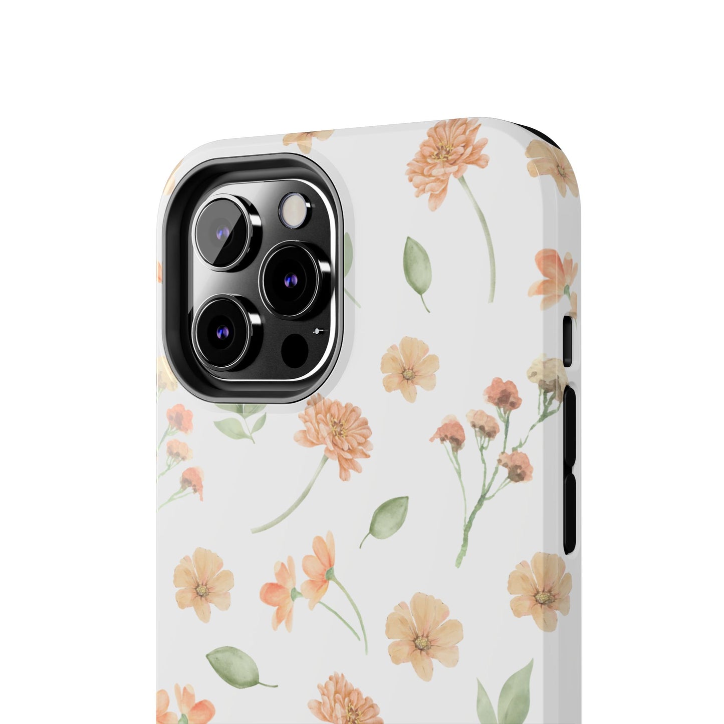 Floral Peach Watercolor Tough Phone Case — Protective Botanical iPhone Case