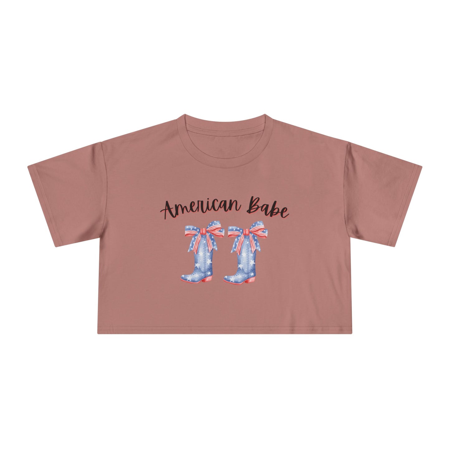American Cutie Crop Tee — Women's Cowgirl Boots Graphic
