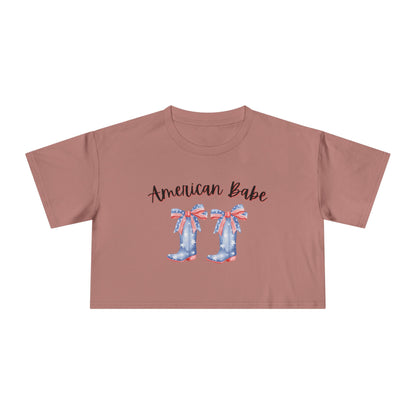 American Cutie Crop Tee — Women's Cowgirl Boots Graphic