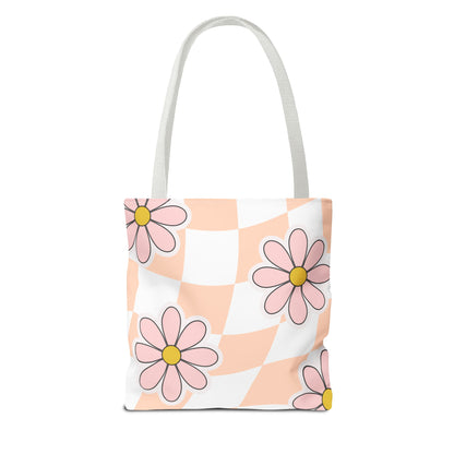 Groovy Floral Tote Bag — Retro Beach & Market Everyday Carry