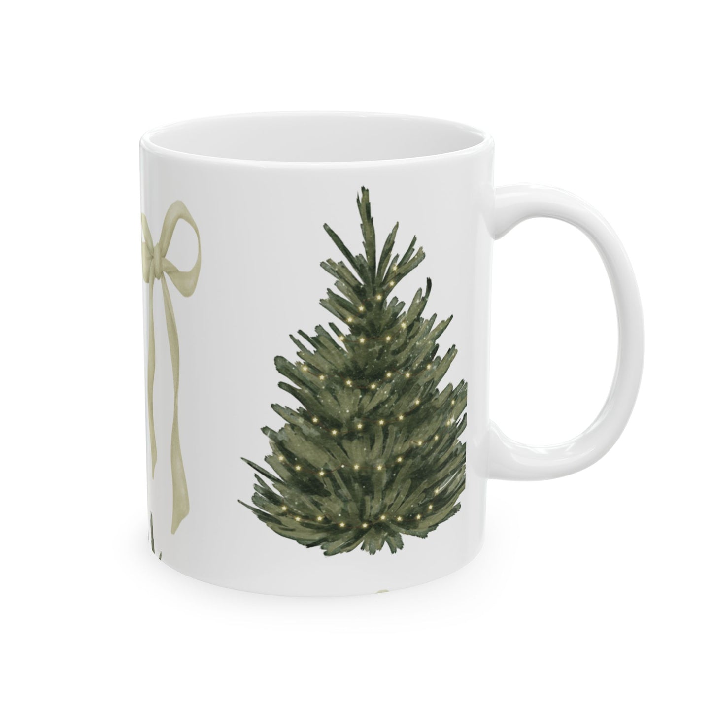 Coquette Christmas Tree Ceramic Mug, (11oz, 15oz)