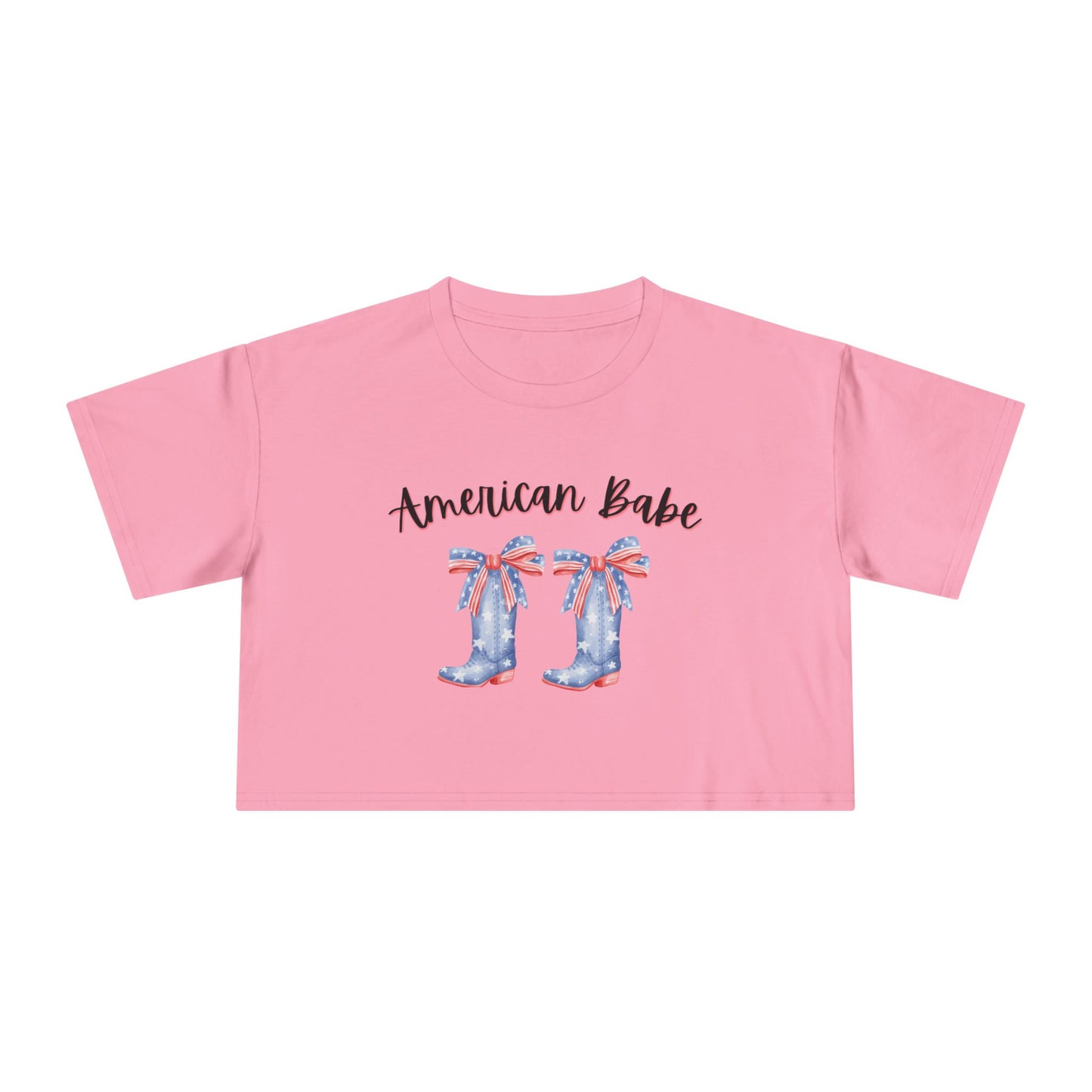 American Cutie Crop Tee — Women's Cowgirl Boots Graphic