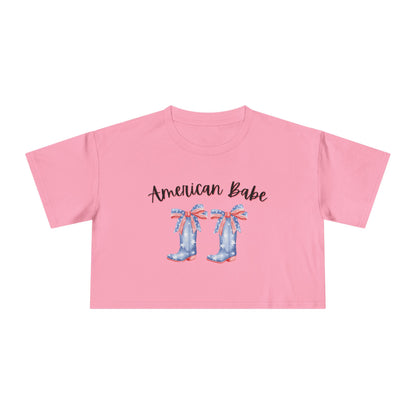 American Cutie Crop Tee — Women's Cowgirl Boots Graphic