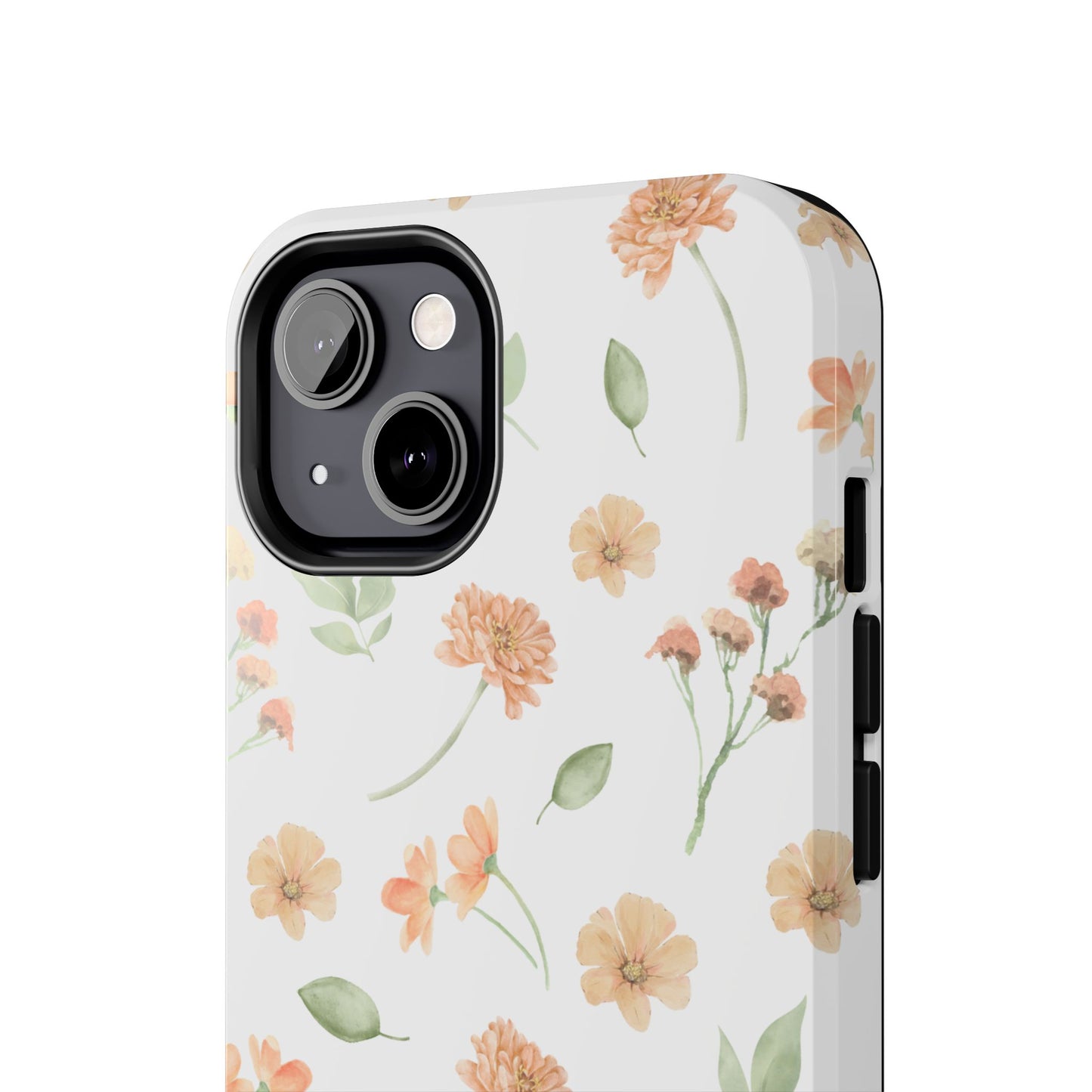 Floral Peach Watercolor Tough Phone Case — Protective Botanical iPhone Case