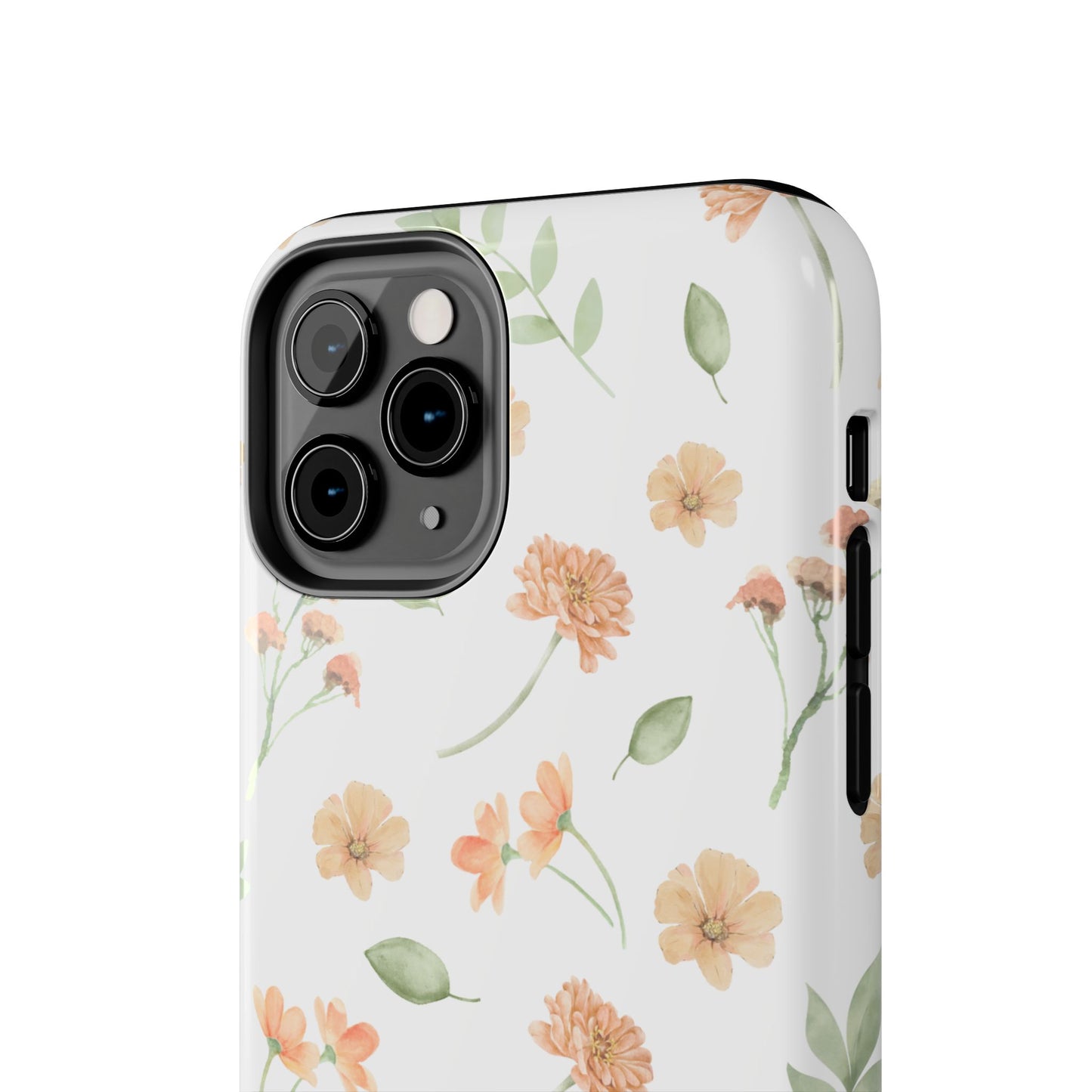 Floral Peach Watercolor Tough Phone Case — Protective Botanical iPhone Case