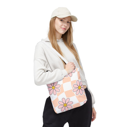 Groovy Floral Tote Bag — Retro Beach & Market Everyday Carry