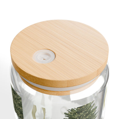 Christmas Trees & Coquette Bows Sipper Glass – 16oz Holiday Tumbler