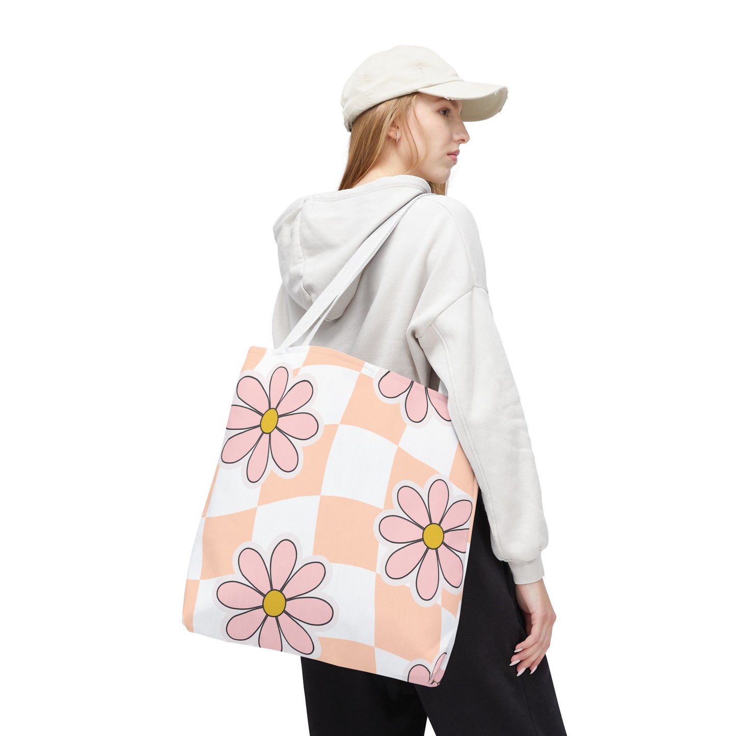 Groovy Floral Tote Bag — Retro Beach & Market Everyday Carry
