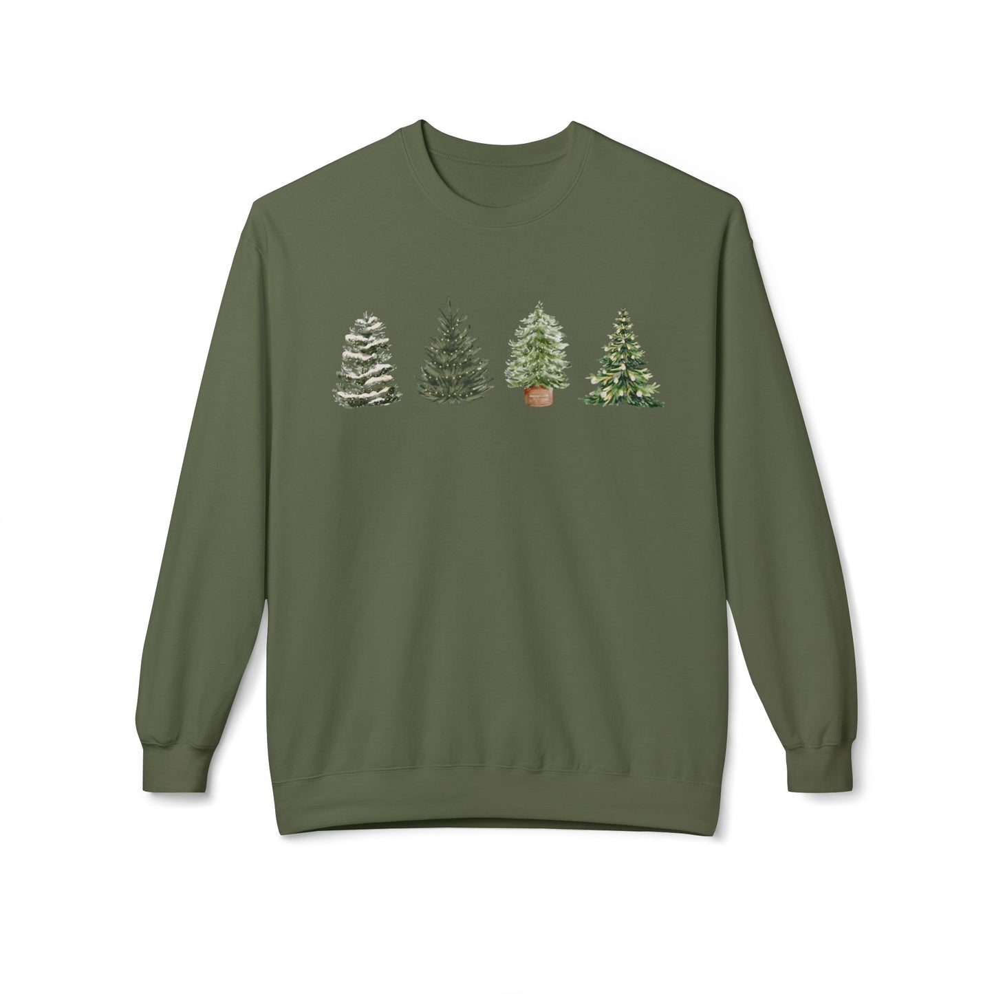 Christmas Tree Crewneck Sweatshirt — Festive Evergreen Holiday Pullover