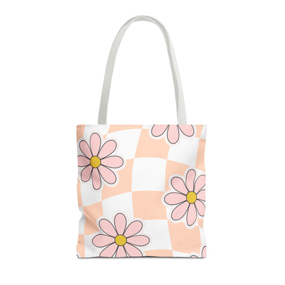 Groovy Floral Tote Bag — Retro Beach & Market Everyday Carry