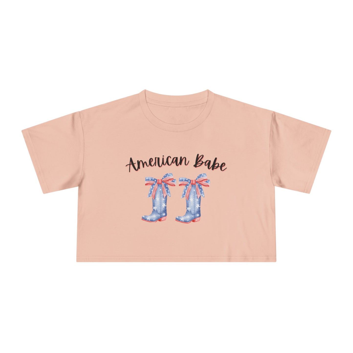 American Cutie Crop Tee — Women's Cowgirl Boots Graphic