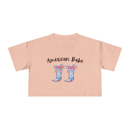American Cutie Crop Tee — Women's Cowgirl Boots Graphic