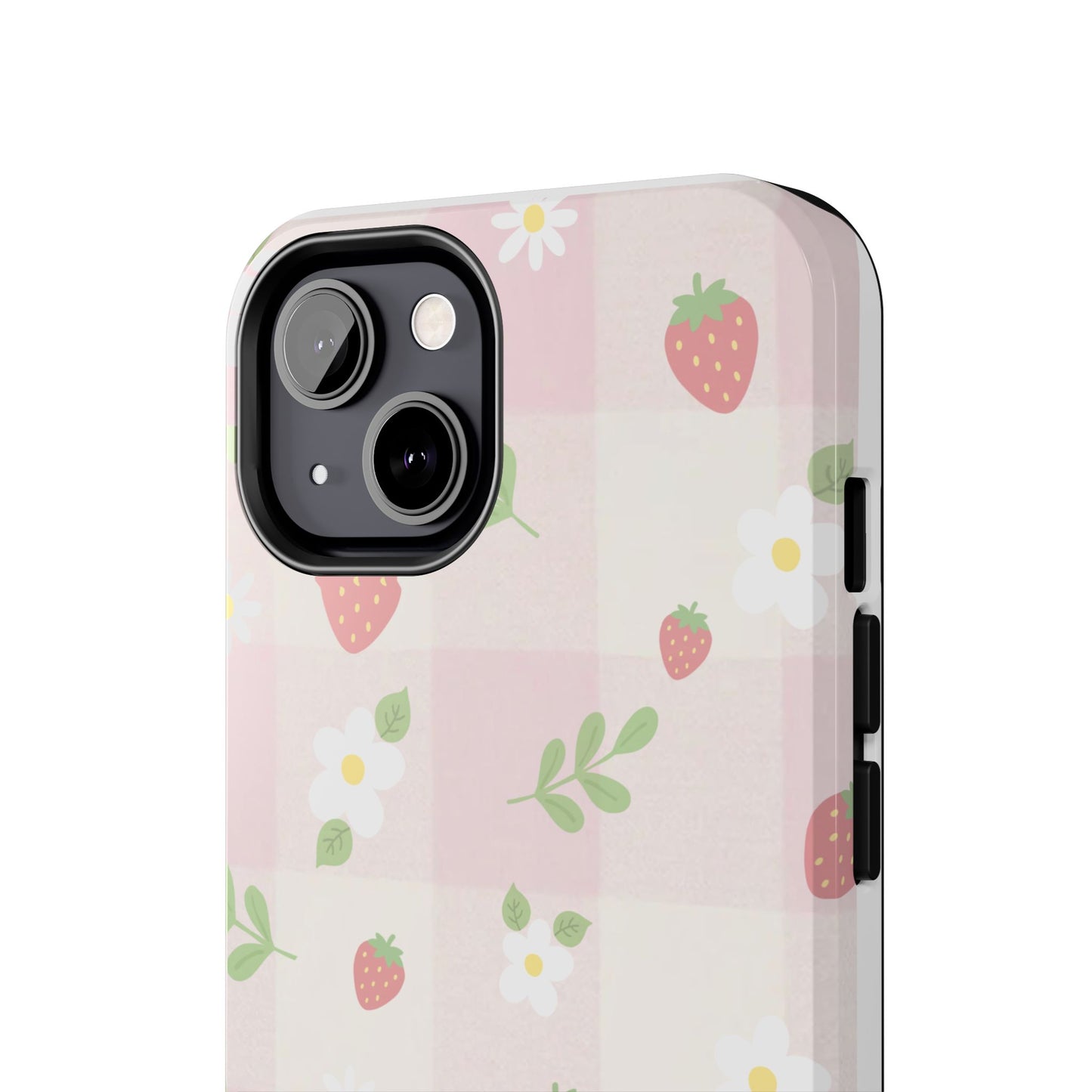 Strawberries & Flowers Tough Phone Case — Floral Fruit Protective Cover