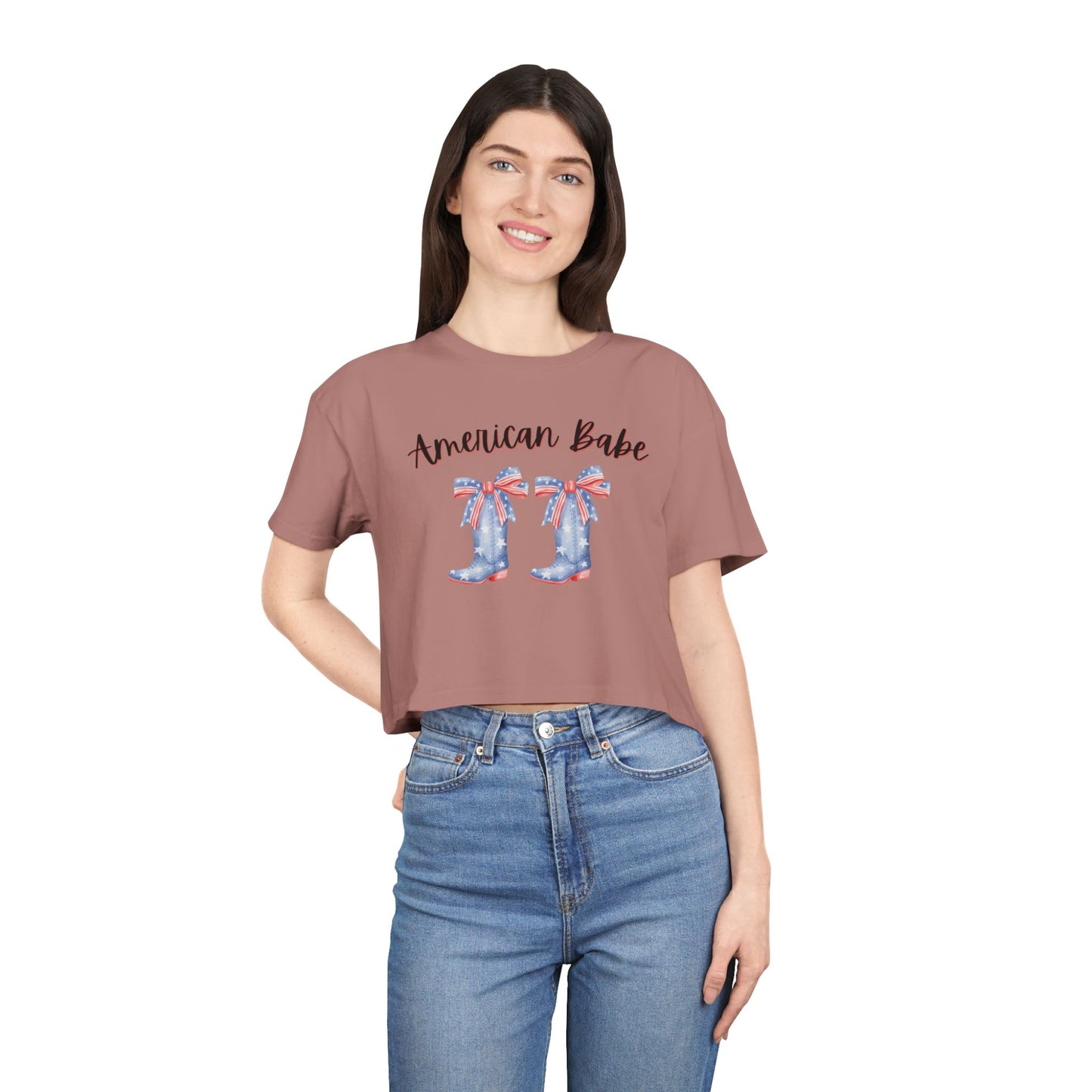 American Cutie Crop Tee — Women's Cowgirl Boots Graphic