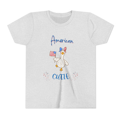 Youth Tee - "American Cutie" Patriotic Duck Kids T-Shirt
