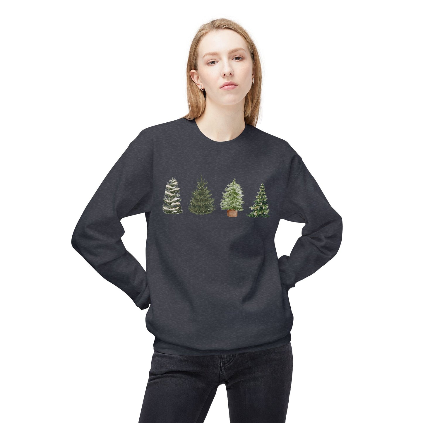 Christmas Tree Crewneck Sweatshirt — Festive Evergreen Holiday Pullover