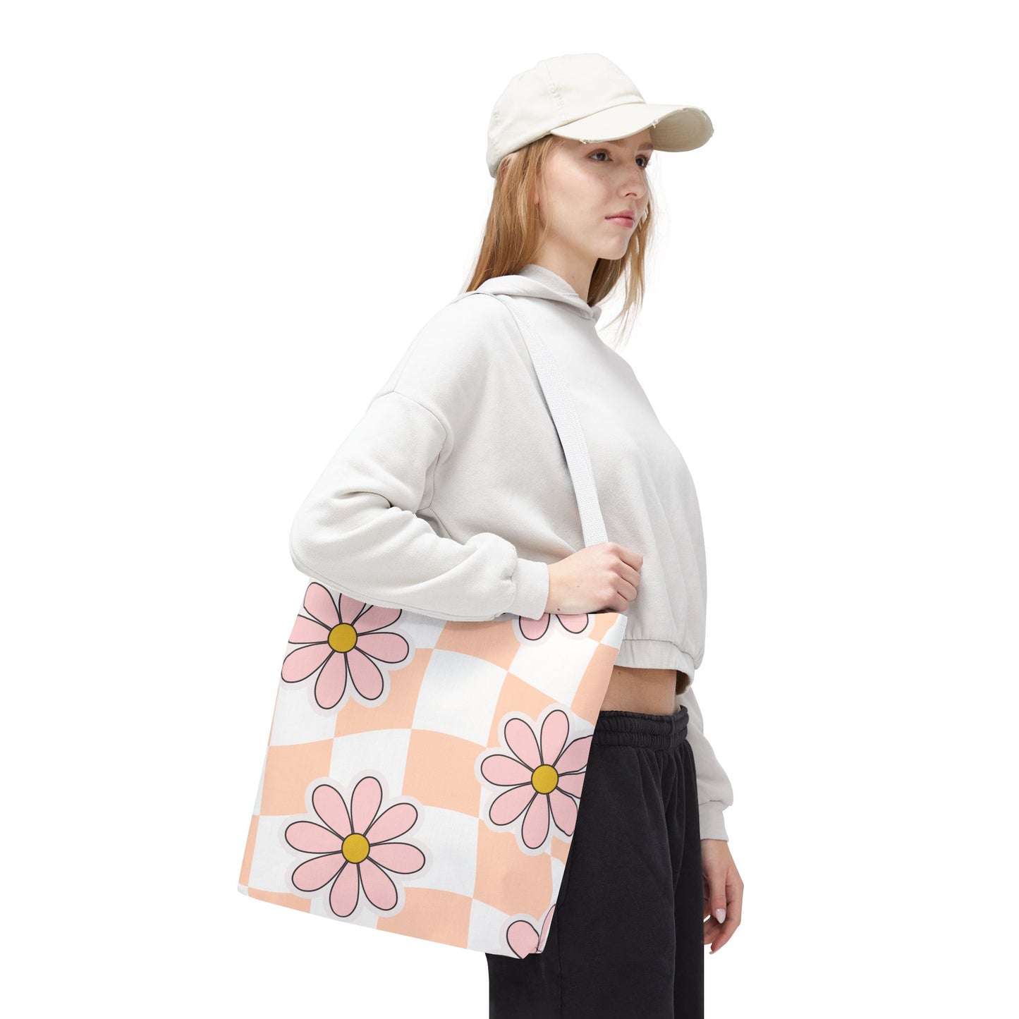Groovy Floral Tote Bag — Retro Beach & Market Everyday Carry