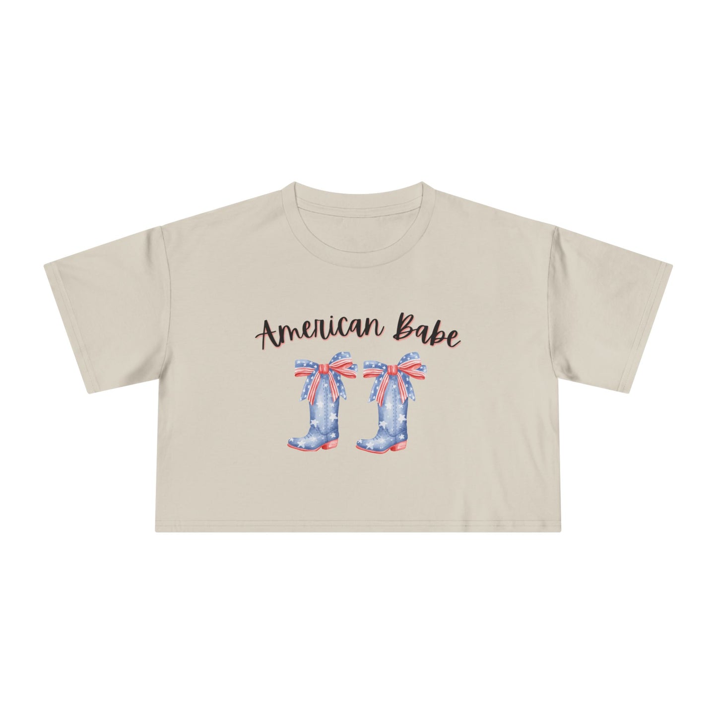American Cutie Crop Tee — Women's Cowgirl Boots Graphic
