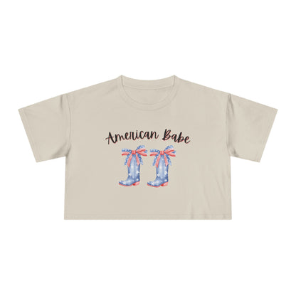 American Cutie Crop Tee — Women's Cowgirl Boots Graphic