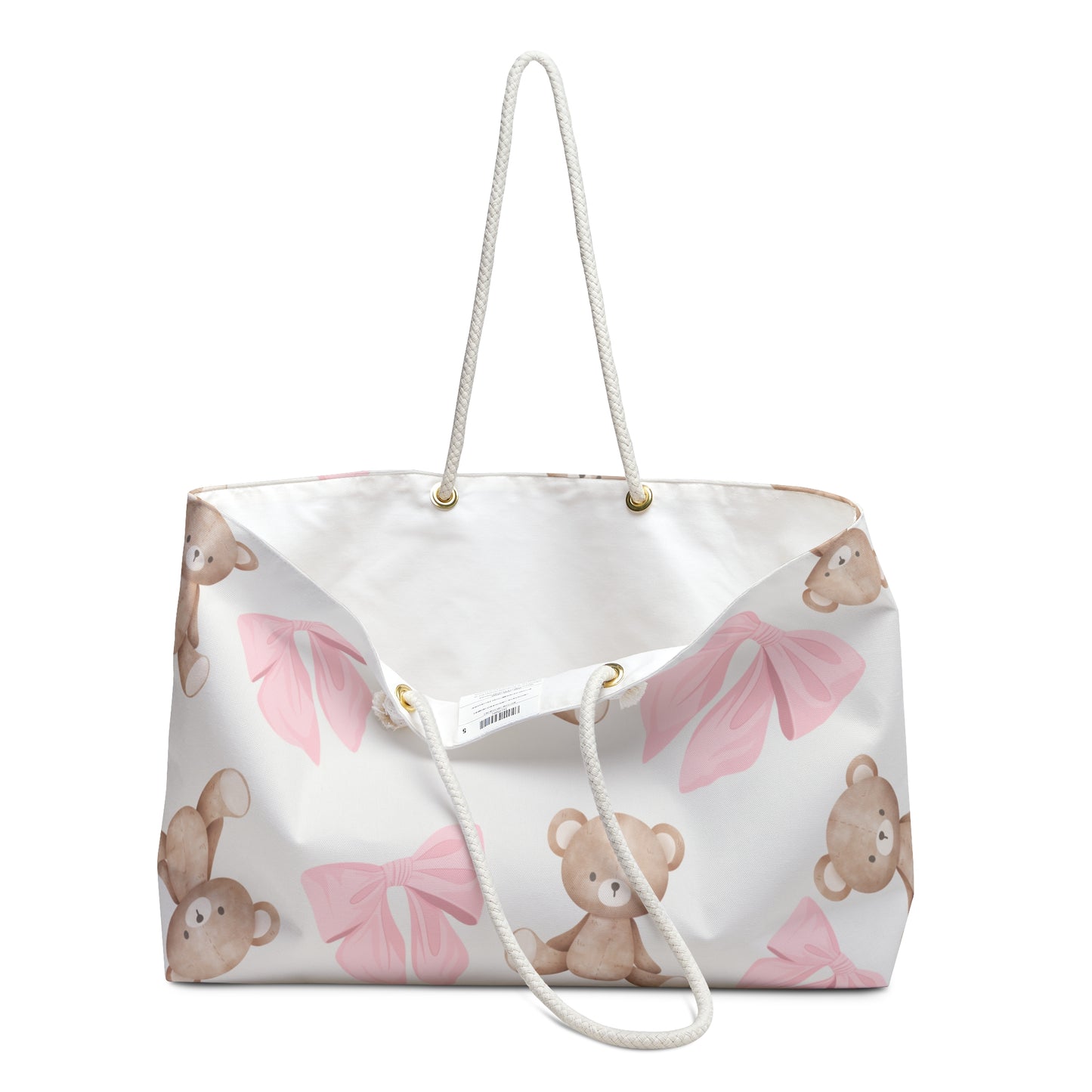 Teddy Bear Pink Bow Weekender Bag — Cute Travel Duffel for Women & Kids