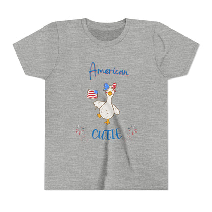 Youth Tee - "American Cutie" Patriotic Duck Kids T-Shirt