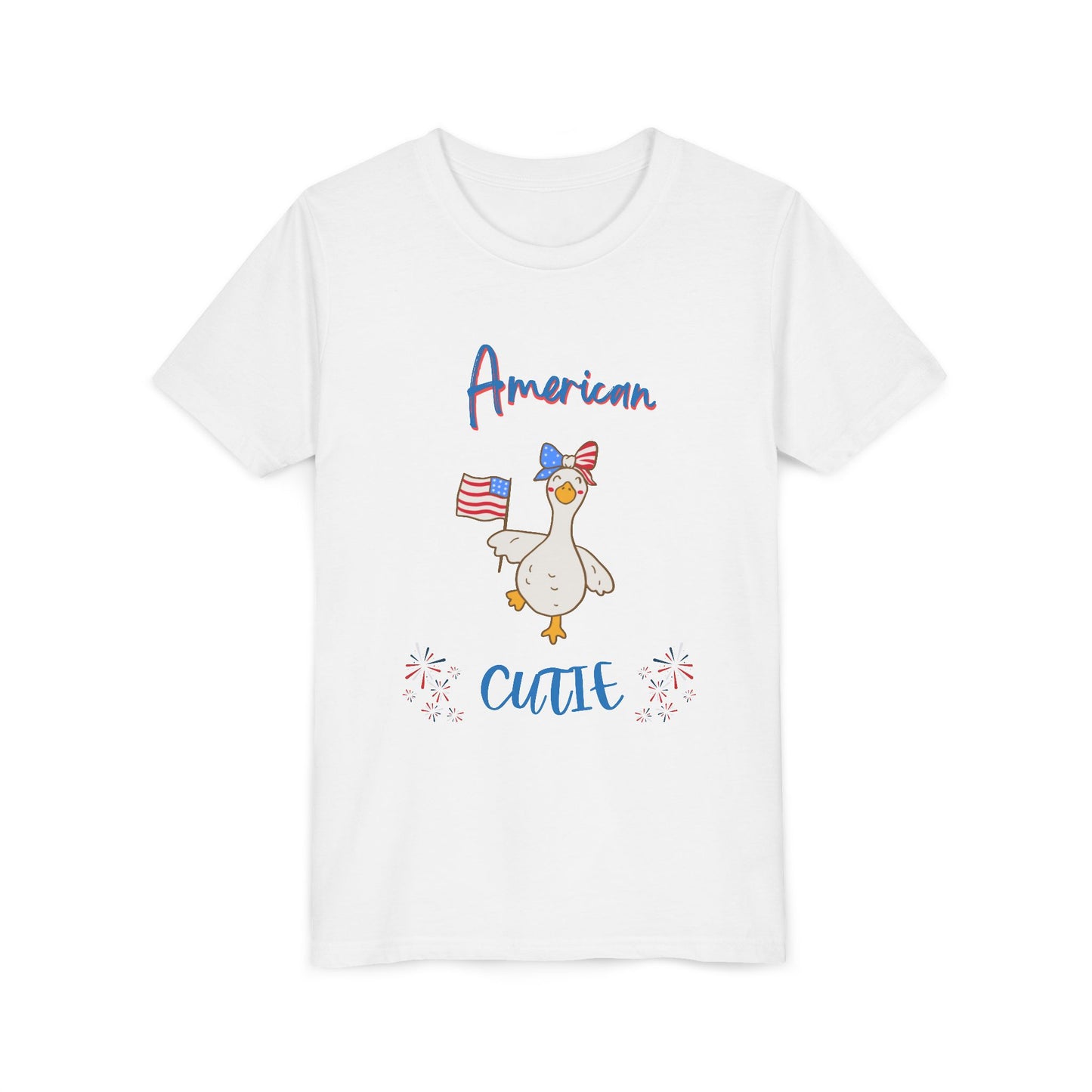 Youth Tee - "American Cutie" Patriotic Duck Kids T-Shirt