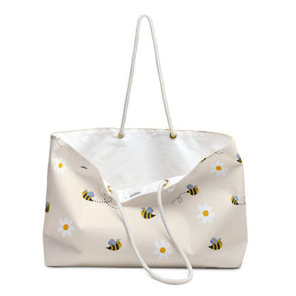 Bee & Daisies Weekender Bag — Floral Travel Tote