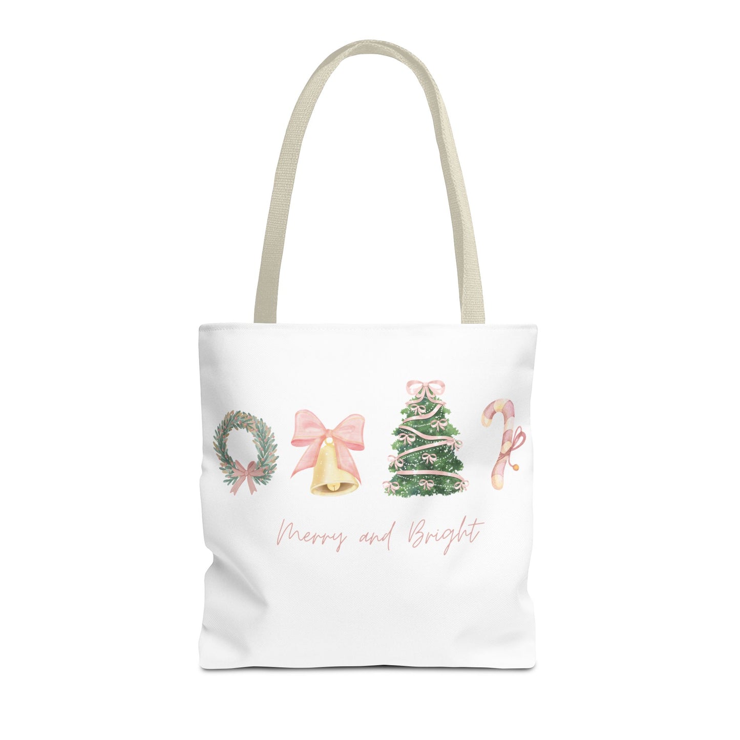 Pink Christmas Decal Tote Bag