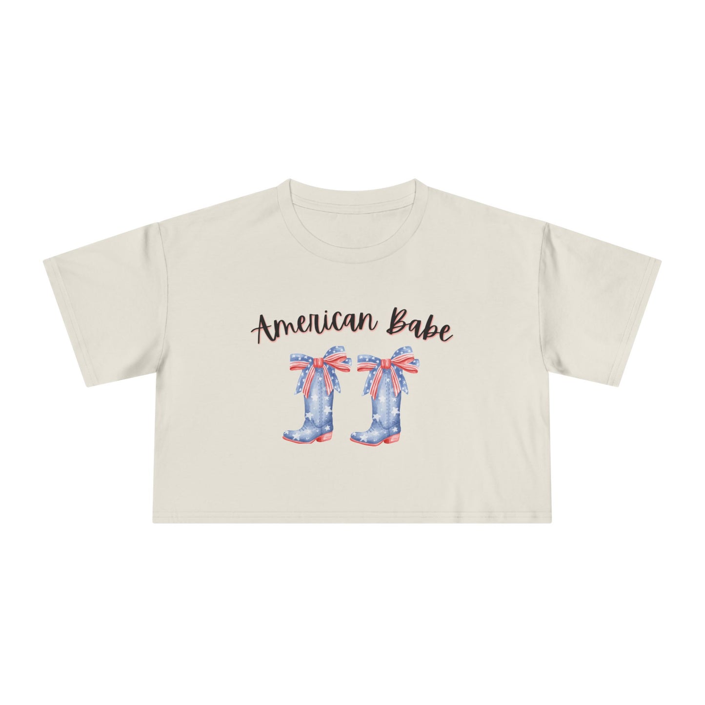 American Cutie Crop Tee — Women's Cowgirl Boots Graphic