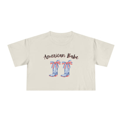 American Cutie Crop Tee — Women's Cowgirl Boots Graphic