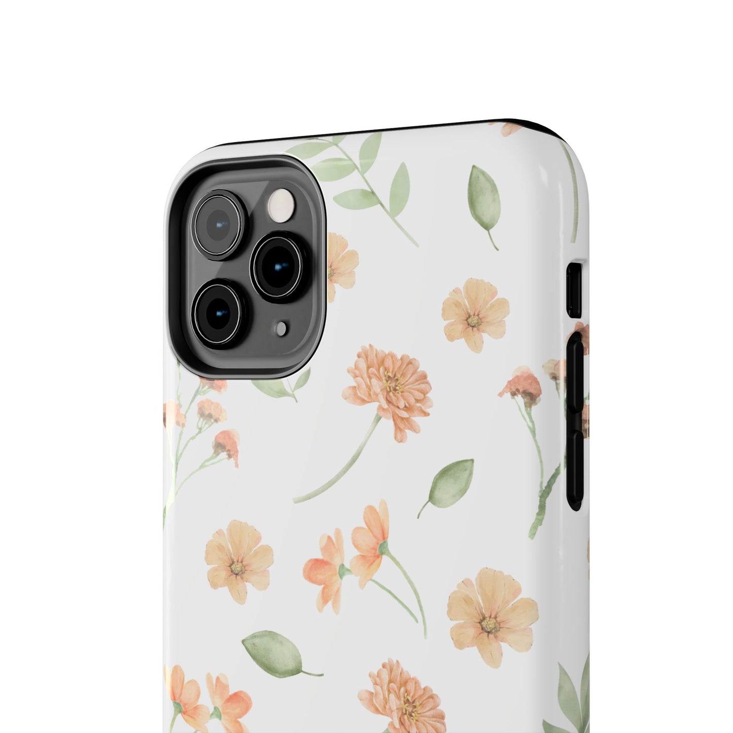Floral Peach Watercolor Tough Phone Case — Protective Botanical iPhone Case