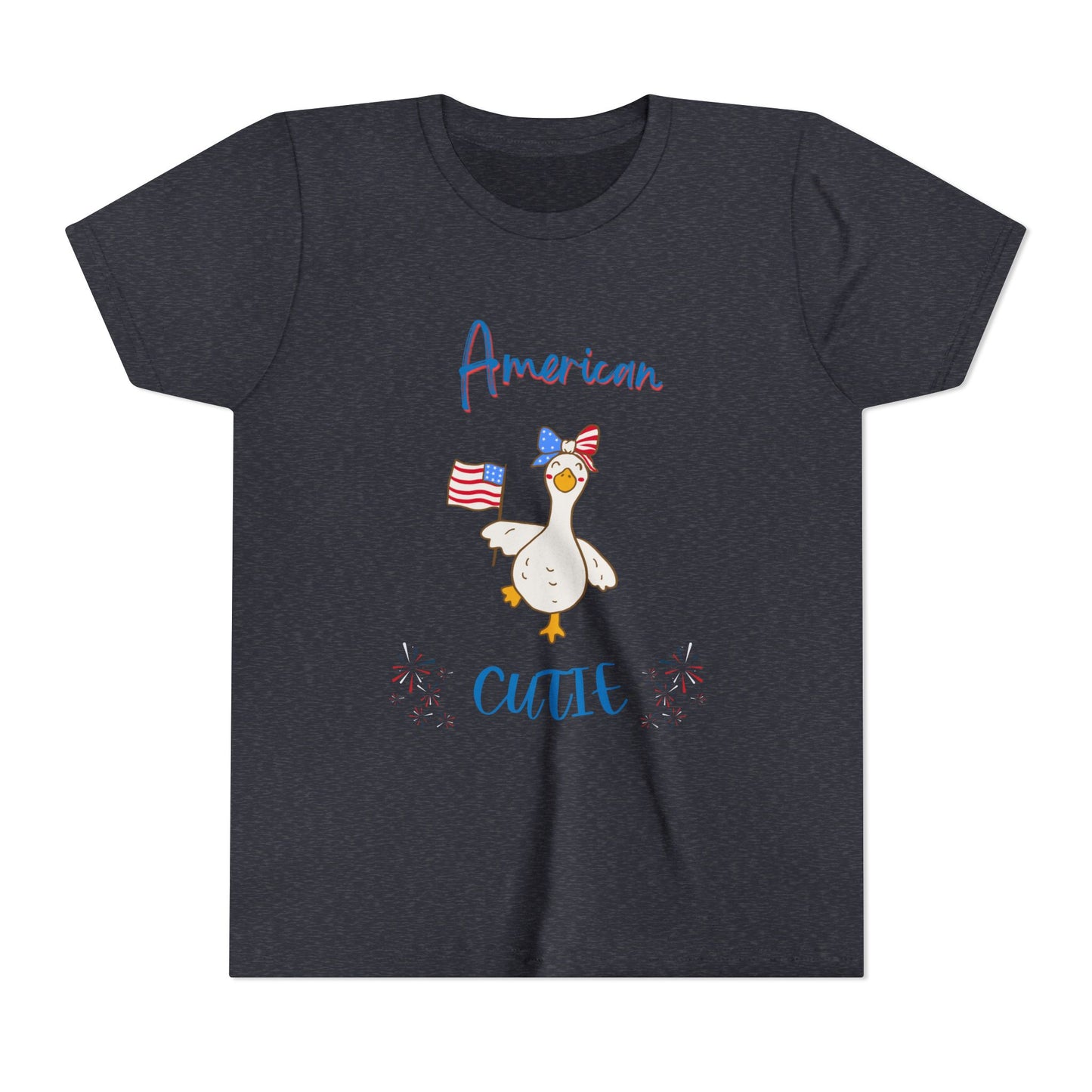Youth Tee - "American Cutie" Patriotic Duck Kids T-Shirt