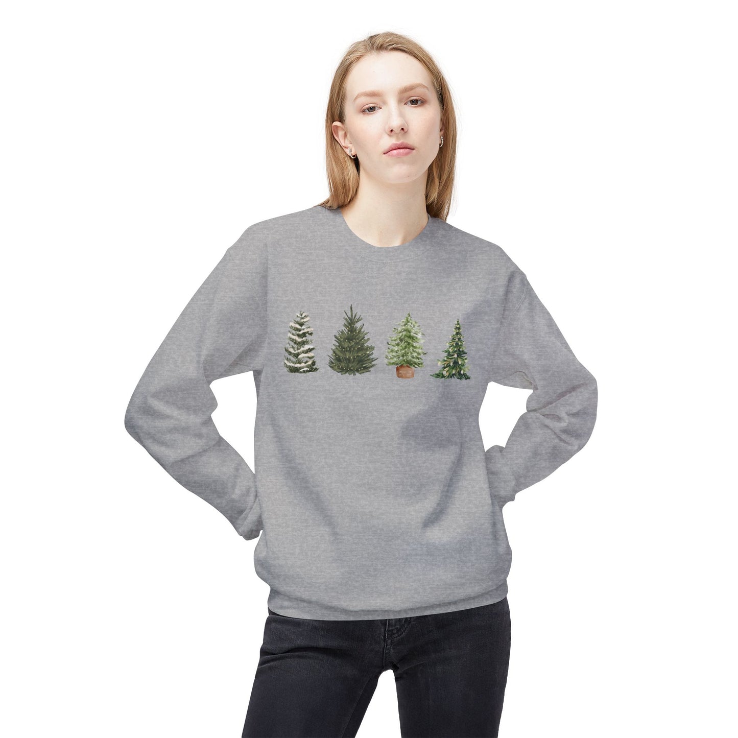 Christmas Tree Crewneck Sweatshirt — Festive Evergreen Holiday Pullover