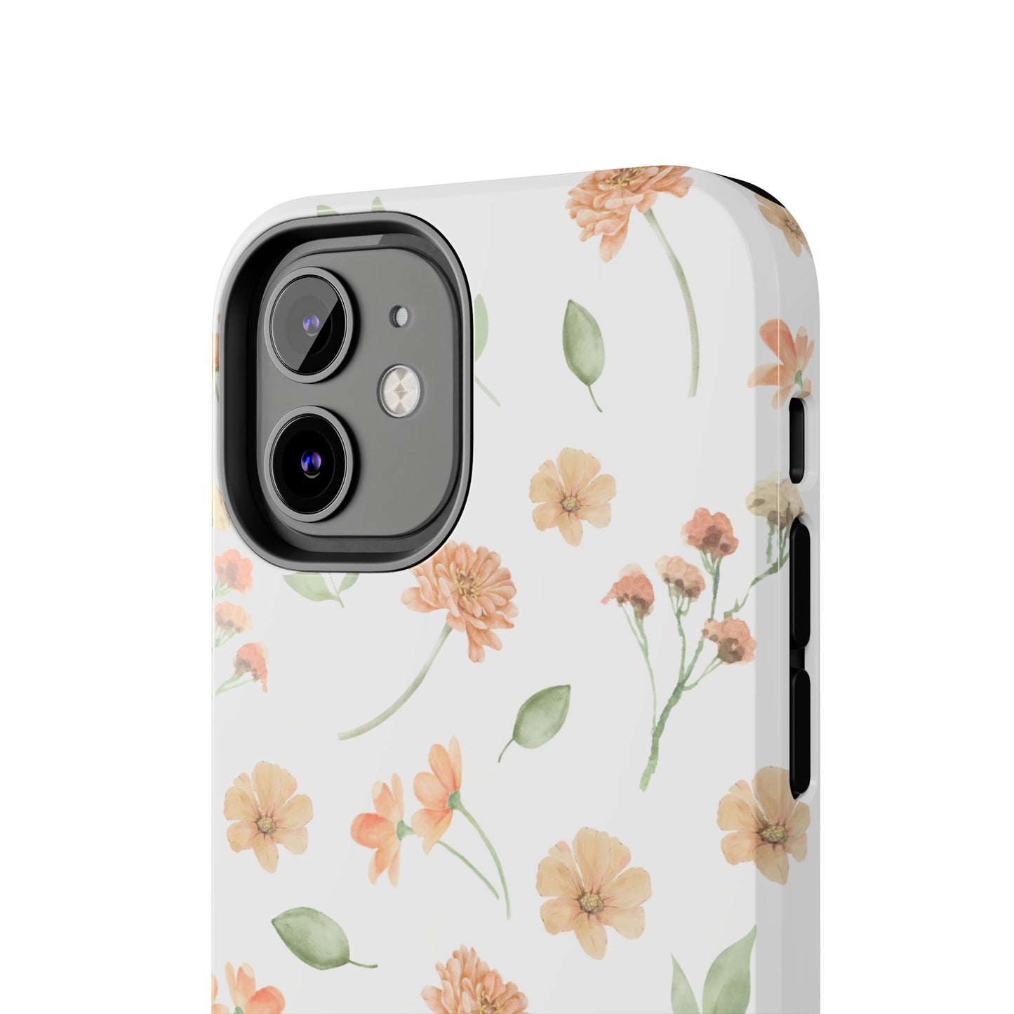 Floral Peach Watercolor Tough Phone Case — Protective Botanical iPhone Case