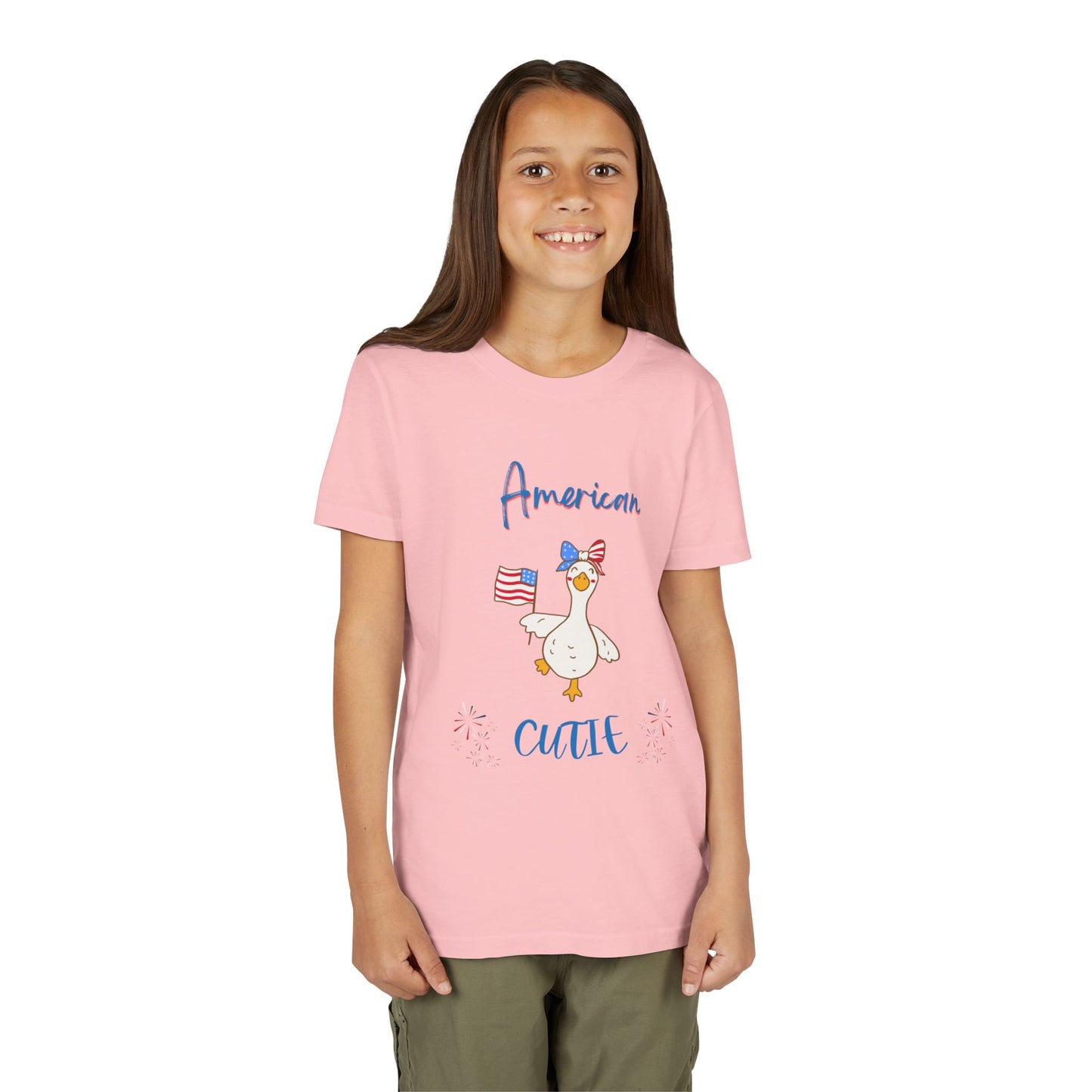 Youth Tee - "American Cutie" Patriotic Duck Kids T-Shirt