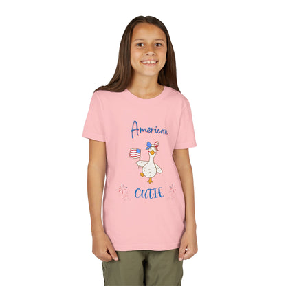 Youth Tee - "American Cutie" Patriotic Duck Kids T-Shirt