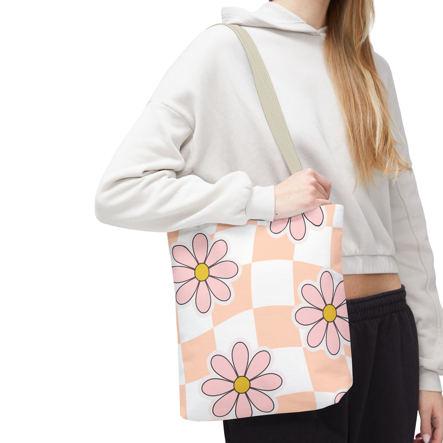 Groovy Floral Tote Bag — Retro Beach & Market Everyday Carry
