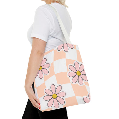 Groovy Floral Tote Bag — Retro Beach & Market Everyday Carry