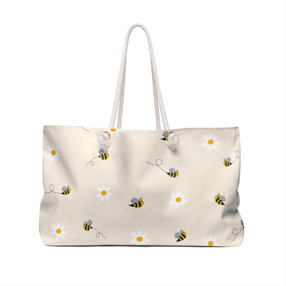 Bee & Daisies Weekender Bag — Floral Travel Tote