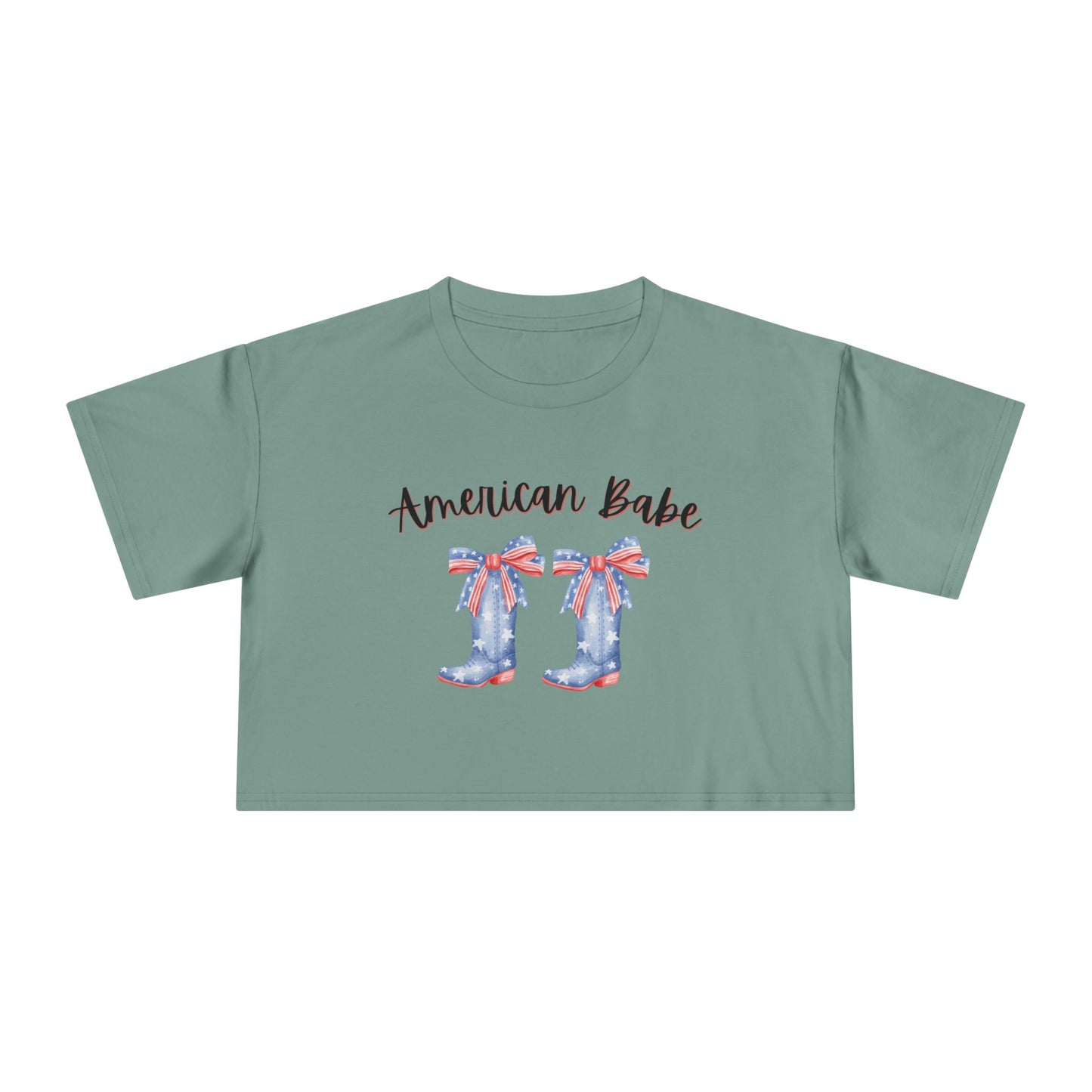 American Cutie Crop Tee — Women's Cowgirl Boots Graphic