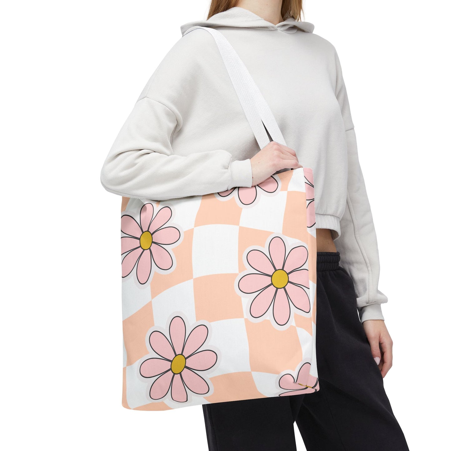 Groovy Floral Tote Bag — Retro Beach & Market Everyday Carry