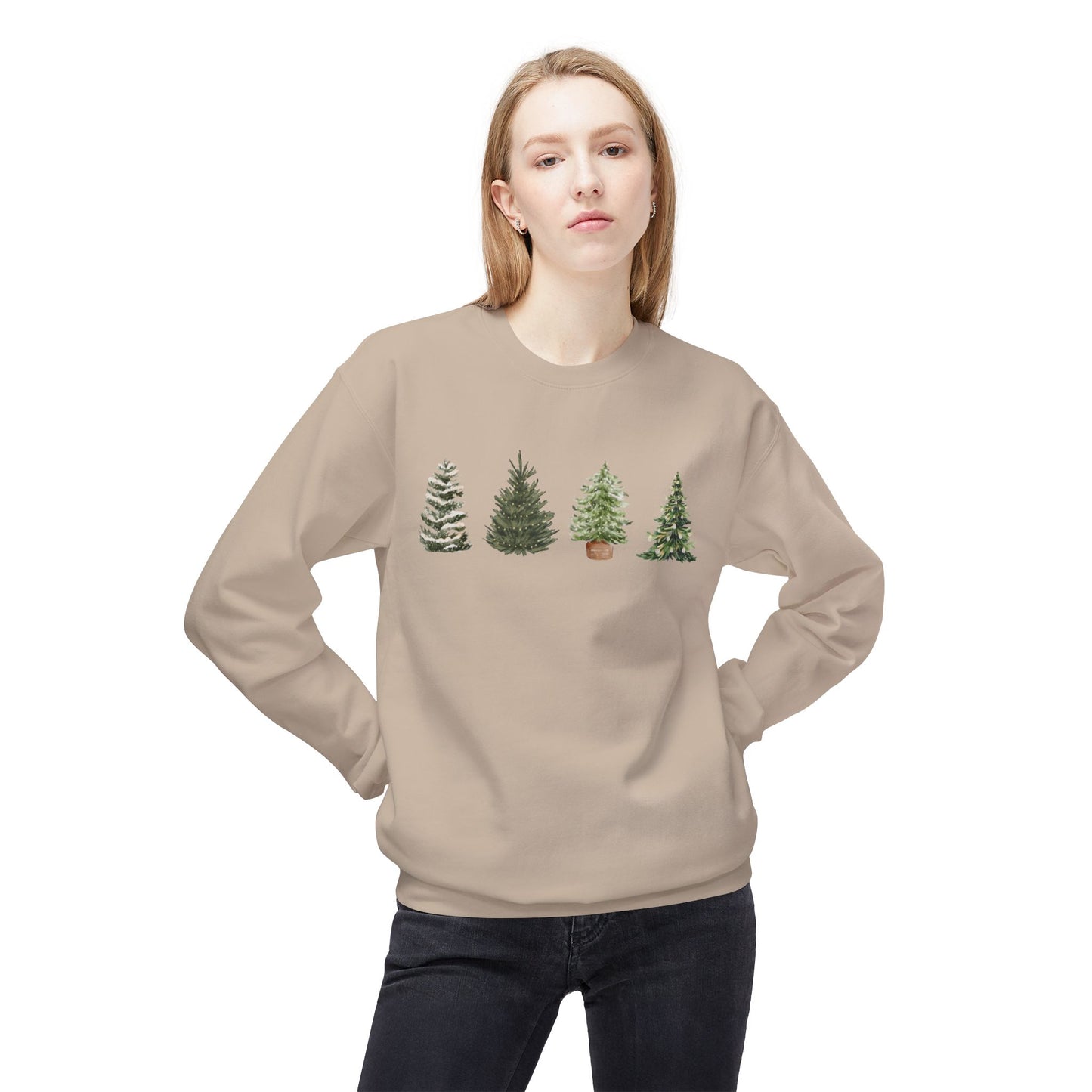Christmas Tree Crewneck Sweatshirt — Festive Evergreen Holiday Pullover