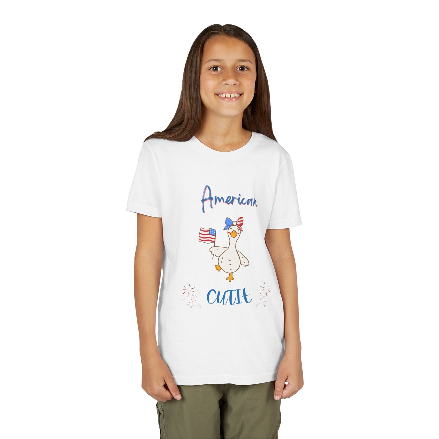 Youth Tee - "American Cutie" Patriotic Duck Kids T-Shirt