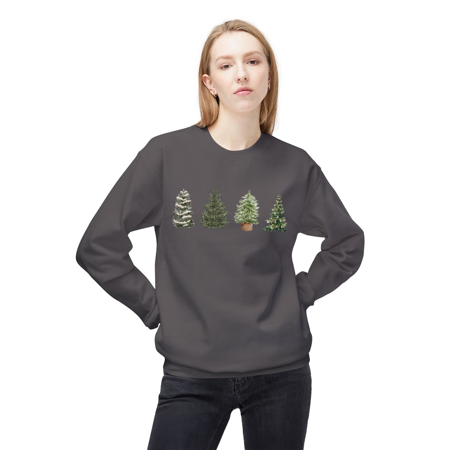 Christmas Tree Crewneck Sweatshirt — Festive Evergreen Holiday Pullover