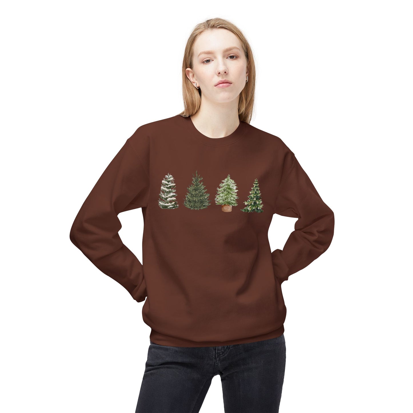 Christmas Tree Crewneck Sweatshirt — Festive Evergreen Holiday Pullover