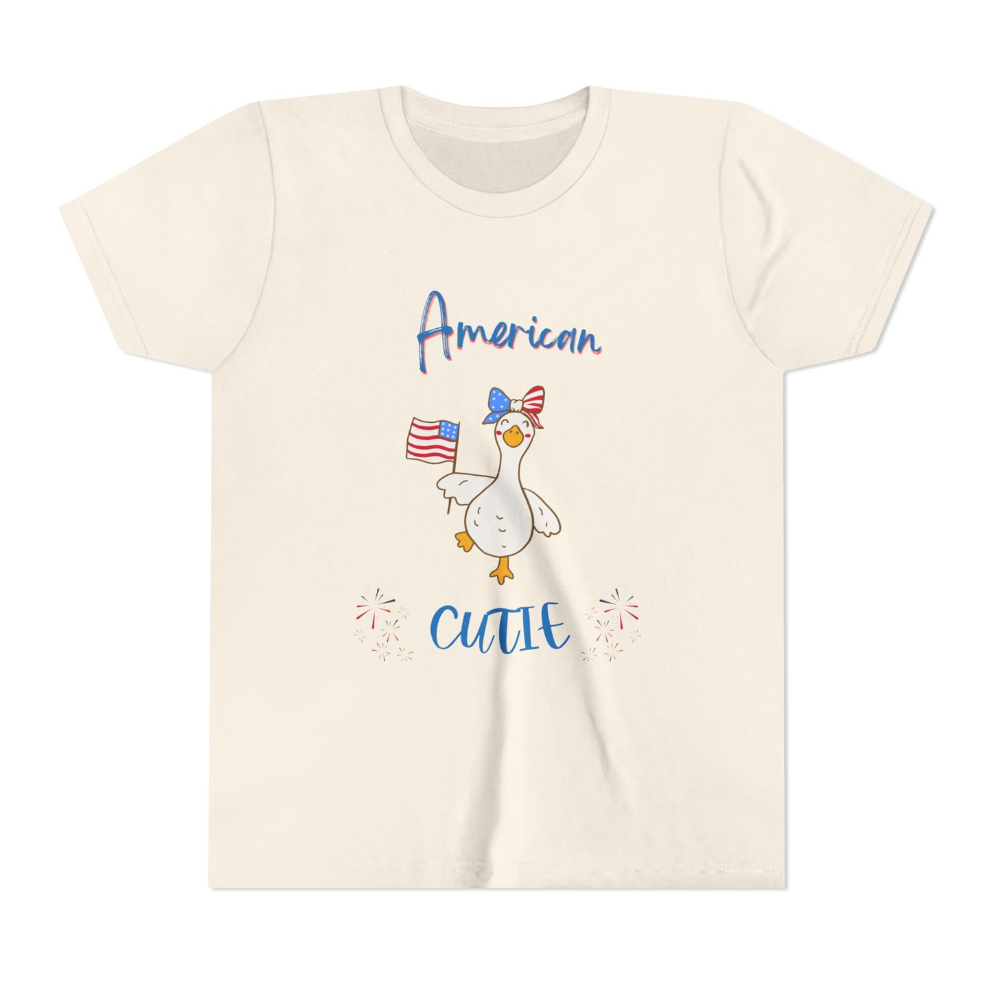 Youth Tee - "American Cutie" Patriotic Duck Kids T-Shirt